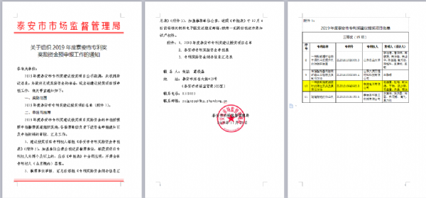 鲁变电工喜获一项泰安市专利奖